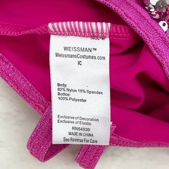 Weissman Showtime Fuschia Pink Sequin Dance Costume US Size IC 7-8 Intermediate - Picture 8 of 11